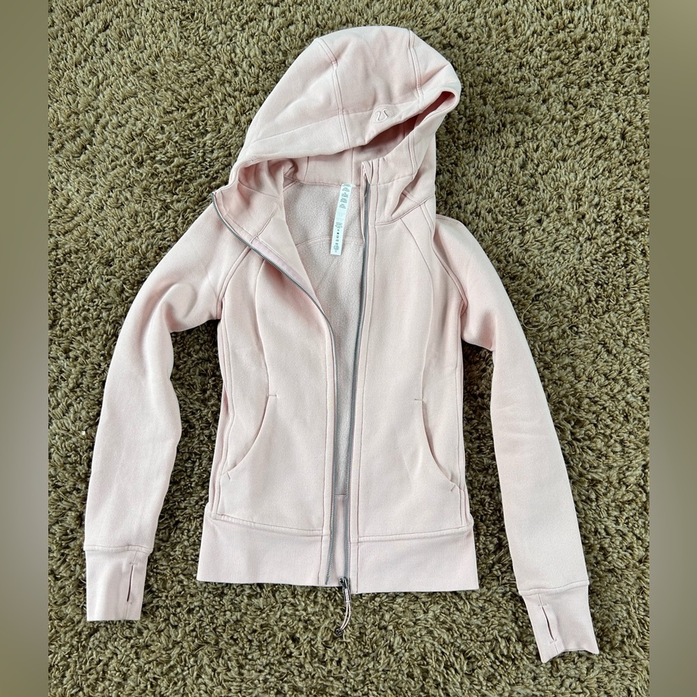 Lululemon Scuba full zip sweatshirt. Size 2/ pale pink